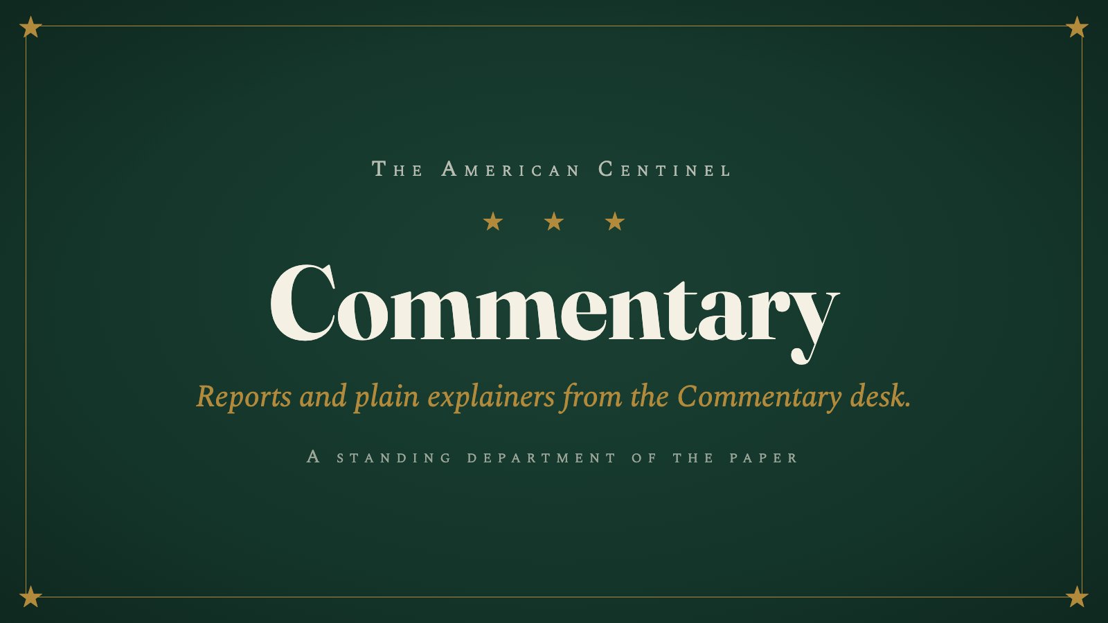 Commentary section plate of The American Centinel