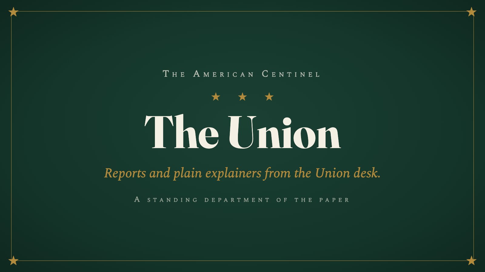 The Union section plate of The American Centinel